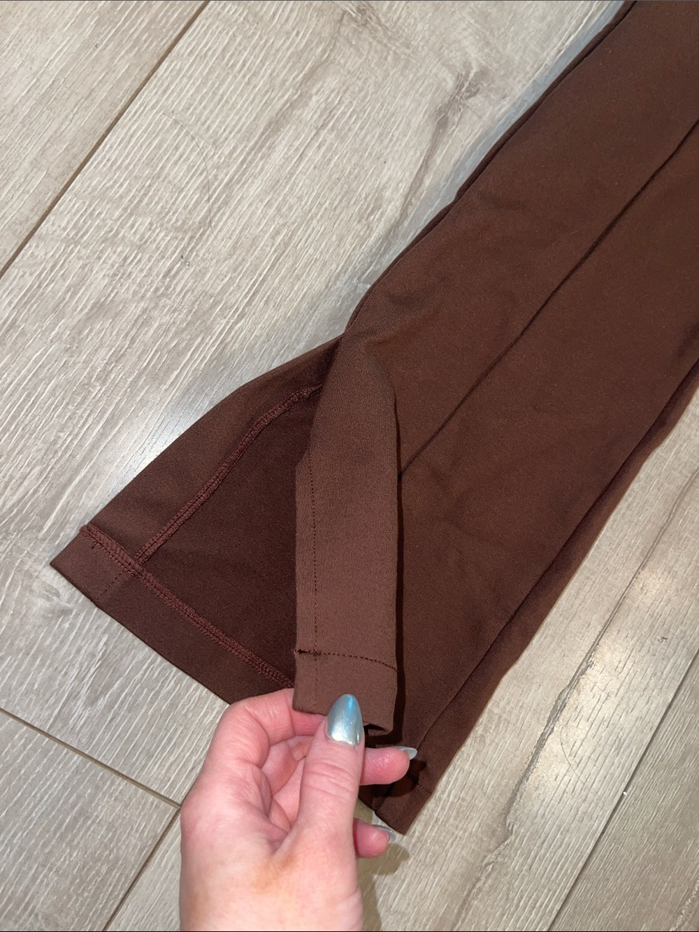 🎀🥥🤍Abercrombie & Fitch Women's Brown Flared Pants legging slit detail XXS🤍🥥🎀 - Picture 2 of 6